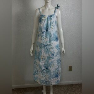 Bellambra Small 100% Linen Made In Italy Multi Floral Halter Dress Sz Large K-22